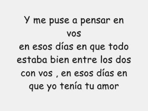 Pensando en vos - letra