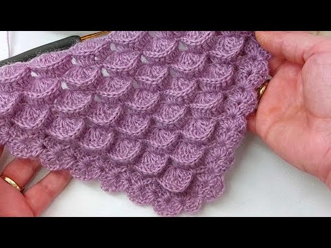 bu şal çok kolay ???????? tığ işi 3d marşmelov üçgen şal modeli yapılışı