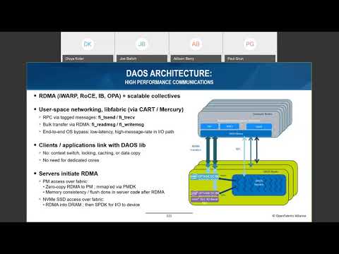 Distributed Asynchronous Object Storage (DAOS)