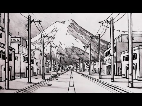 Thumbnail for How to Draw a Road in One-Point Perspective and Street View of Mt. Fuji: Narrated