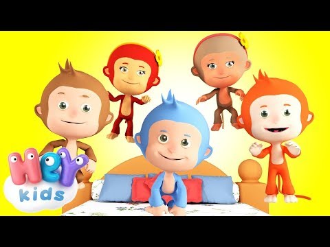 Beş Küçük Maymun Yatakta Zıplamış ???? Çocuk Şarkıları | HeyKids