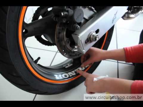 Thumbnail for Aplicação Adesivos Internos de Roda para Todas as Motos: Honda, Yamaha, Suzuki, Dafra e etc