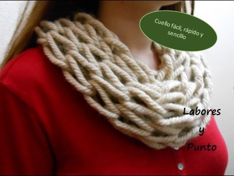 Como tejer cuello rápidamente en dos agujas