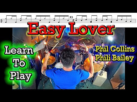 Easy Lover Phil Collins Philip Bailey Drum Tutorial Lesson