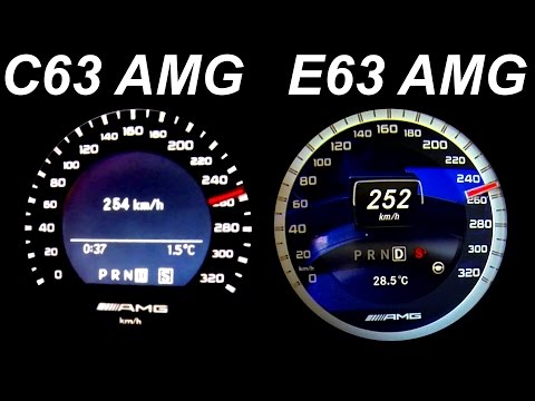 Thumbnail for Mercedes C63 AMG vs E63 AMG Acceleration 0-230 + exhaust Sound Burnout  C204 W212 V8 Biturbo