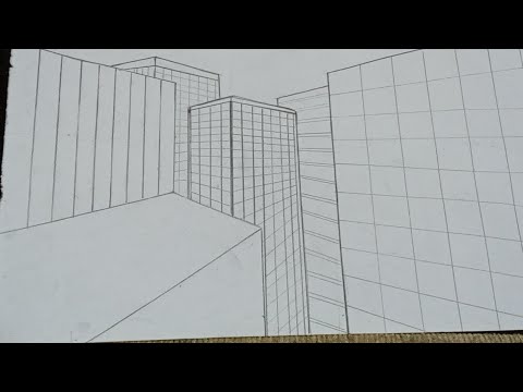 cara menggambar gedung menggunakan garis titik hilang @Rafkanazran