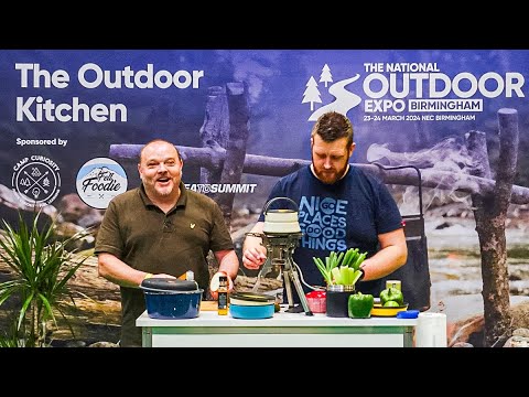 Camp cooking on-stage at the National Outdoor Expo (NEC Birmingham)