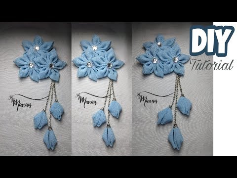 DIY || Tutorial Bros Bunga Cantik Dari Kain Perca / Cara Membuat Bros Hijab Dari Kain Perca Sifon