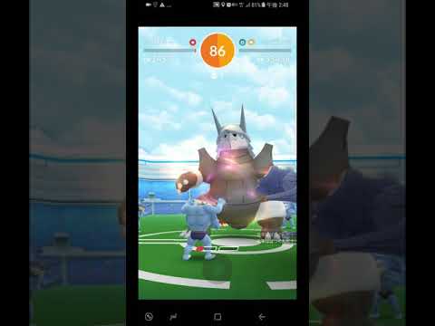 ボスゴドラのゲットチャンス　エクセレント＆カーブ＆高速スピードスローイングで、試してみた。　ポケモンgo  ボスゴドラ　のレイドバトル