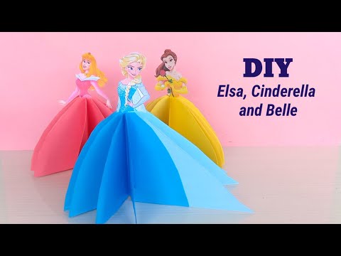 Thumbnail for How to make a paper doll elsa Cinderella and belle /Cinderella Paper making /elsa DIY/diy paper doll