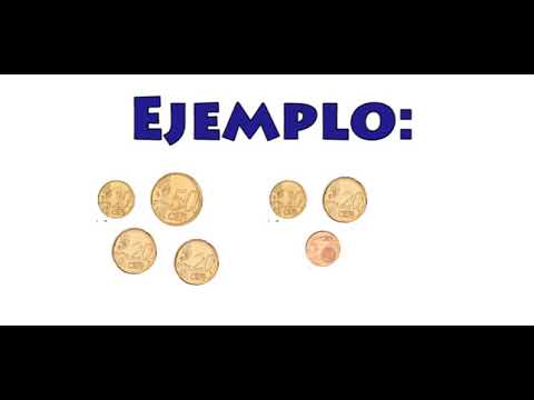 Monedas y billetes, euros y céntimos