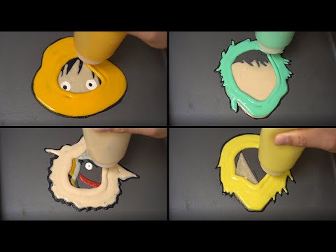 ONE PIECE Pancake Art - Monkey D. Luffy, Roronoa Zoro, Usopp, Sanji