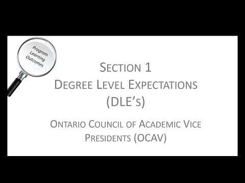 Module 5 - Section 1: Degree Level Expectations (DLE’s)