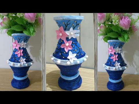 DIY II Amazing Newspaper Flower Vase/Pot  ( Design # 2) II Newspaper Craft