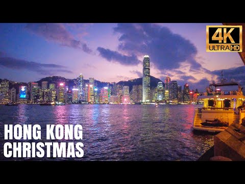 Thumbnail for Hong Kong -- Christmas Walking Tour【4K】| Victoria Harbour Night Walk | ASMR