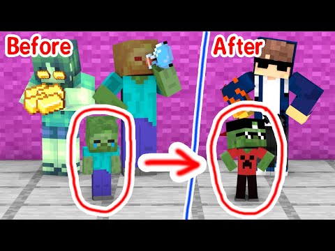 Thumbnail for BABY ZOMBIE BECOMES EVIL, WHY? - Sad Story - Minecraft Animation