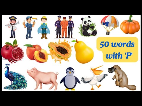 Thumbnail for 50 Words starts with 'P' | English vocabulary | Phonics for letter P
