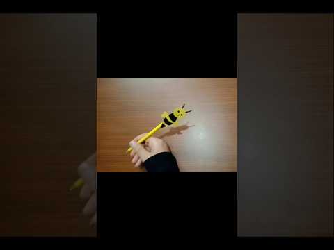 طريقة تزيين قلم علي شكل نحله من الورق | diy craft |