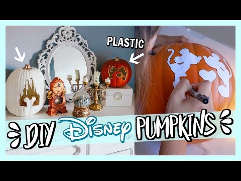 DIY DISNEY PUMPKINS! HOW TO CARVE PLASTIC PUMPKINS
