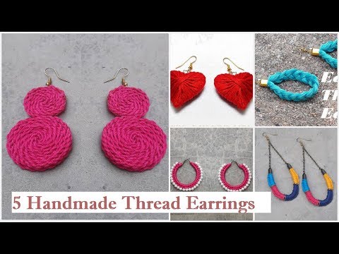 Thumbnail for 5 Handmade Thread Earrings | How To Make Thread Earrings At Home | DIY | Creation&you