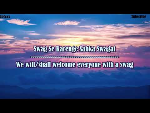 Swag Se Swagat Lyrics -Vishal Dadlani &amp; Neha Bhasin - Tiger Zinda Hai-Lyrical Video With Translation