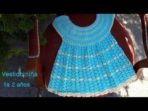 VESTIDO BEBE a CROCHET (GANCHILLO) rapido y muy facil TUTORIAL PASO A PASO