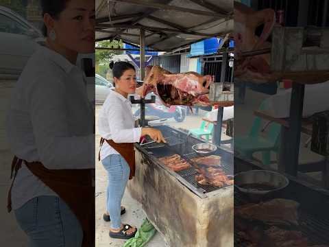 Thumbnail for Hardworking Lady & Cow Grilled - $5 Cambodia Street Food #food  #foodie #streetfood