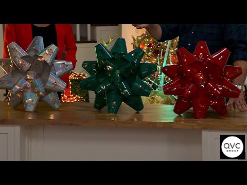 Kringle Express Indoor/Outdoor 20" Illuminated Metal Bow | QVC