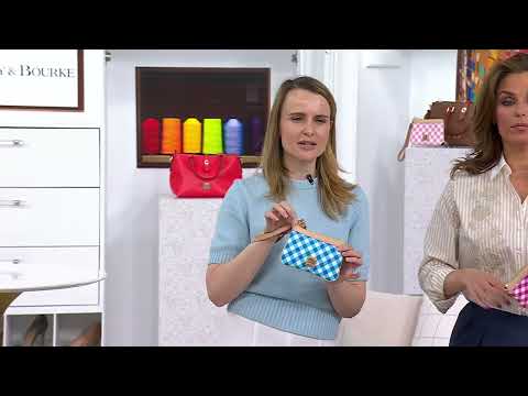 Thumbnail for Dooney & Bourke Coated Cotton Gingham Medium Wristlet on QVC