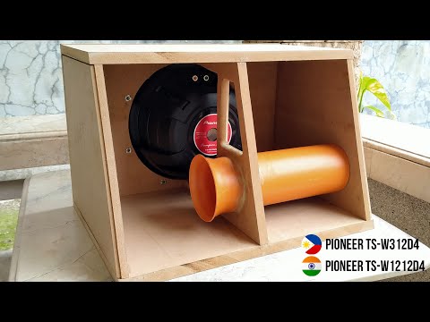 Pioneer TS-W312D4 in Basic Aero-Ported MDF Wedge Box