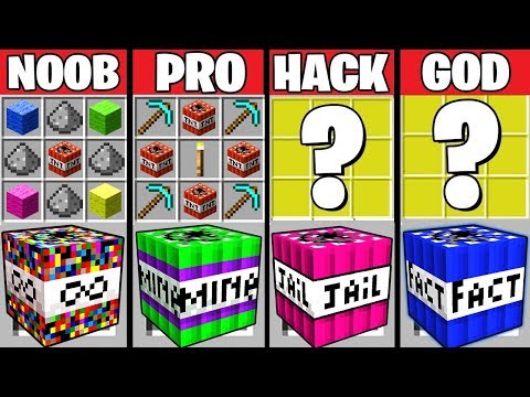Minecraft Battle: NERF TNT CRAFTING CHALLENGE ~ NOOB vs PRO vs HACKER vs GOD – Gun Animation