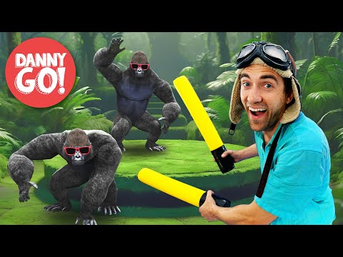 &quot;Gorilla Smash!&quot; Drum-Along Dance ???????? Brain Break | Danny Go! Songs for Kids