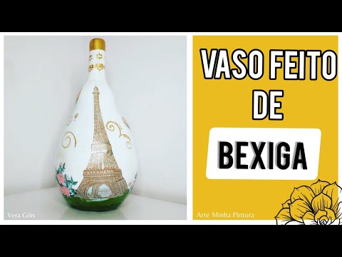 Decoração de Vaso feito com Bexiga e Garrafa de Vidro