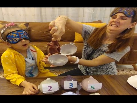 DOKUNDUĞUNU  BİL CHALLANGE , Elif ve Lera sürprizine yarışıyorlar , eğlenceli çocuk videosu