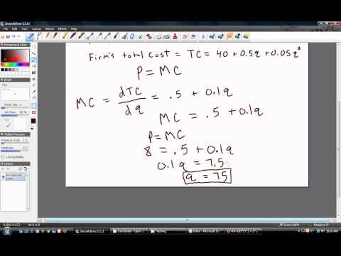 Perfect Competition: Profit Maximization (Problem #1)