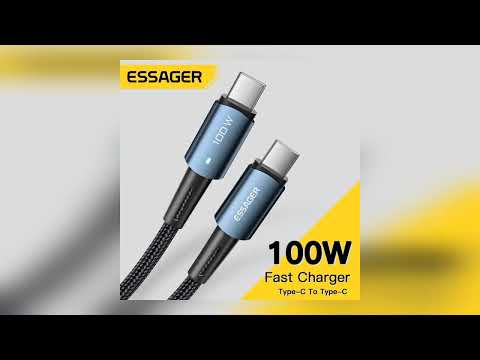 Thumbnail for Essager PD100W 60W Type C C to C Cable Fast Charge Mobile Cell Phone Charging Cord Wire For Xiaomi