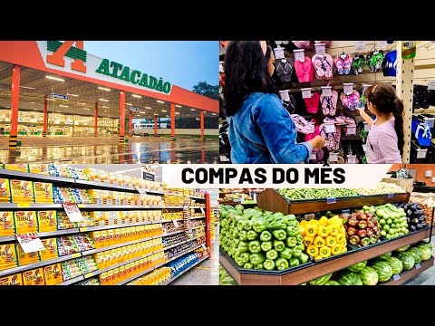 MOSTREI NOSSAS COMPRAS  DO MÊS NO ATACADÃO+MAIS QUANTO GASTAMOS VlogDecoraVida #comprasdomês #faxina