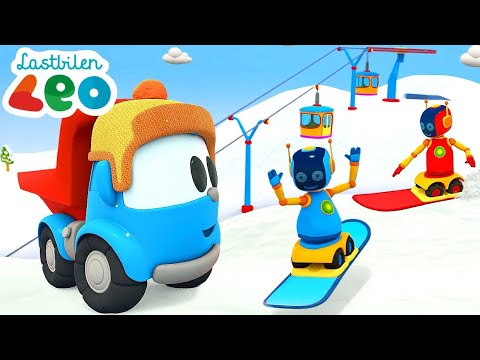 Thumbnail for Lär dig svenska med Lastbilen Leo. Tecknade filmer för barn. En snowboardåkare i bergen