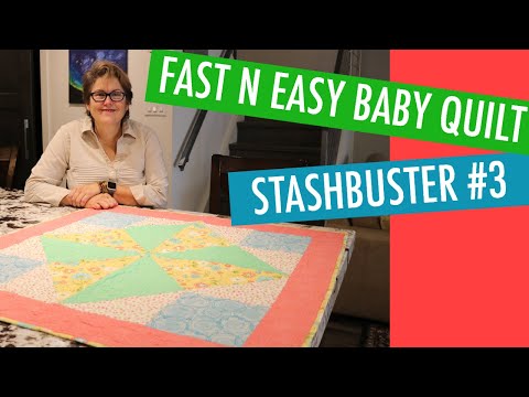 Thumbnail for FREE QUILT PATTERN - BABY QUILT - STASHBUSTER #3 -QUILT-IN-A-DAY
