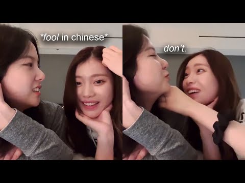 yujin and xiaoting speaking chinese to each other