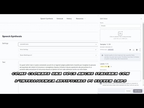 Thumbnail for Come clonare una voce anche italiana con la intelligenza artificiale di Eleven Labs