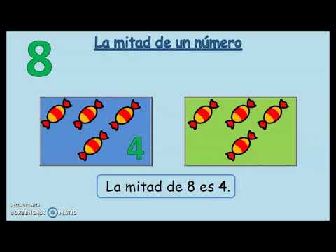 La mitad de un número. Explicar la mitad de un número a niños.  Matemáticas