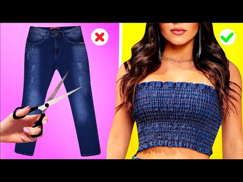 8 Ideias Brilhantes Fáceis para Transformar calça jeans Velha Em Roupas Novas Diy