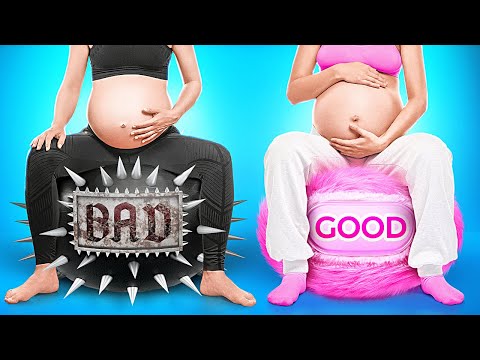 Thumbnail for PARENTING HACKS & TRICKS || Bad vs Good Pregnant Twins | Rich vs Poor Parents! Cool Ideas by 123 GO!