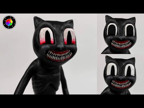 Cómo Hacer a CARTOON CAT (Ojos Intercambiables) de Plastilina de Trevor Henderson | PlastiVerse