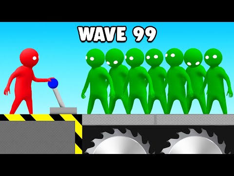 SAW BLADE vs 100 Player Mob! (Gang Beasts)