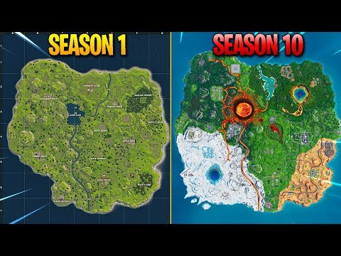 Evolution of Fortnite Map (Season 1 - Season 10)