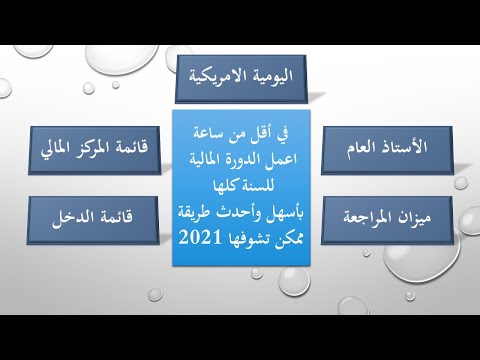 الدورة المالية كاملة علي Excel | الترحيل تلقائي | اليومية و الاستاذ والميزان والقوائم