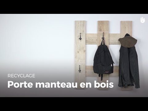 Créer un porte-manteaux en bois vissé au mur | Recycler