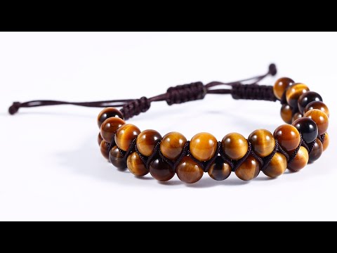 Thumbnail for How to make a yellow tiger eye bracelet with Cobra Knot | Easy tutorial | Step by step